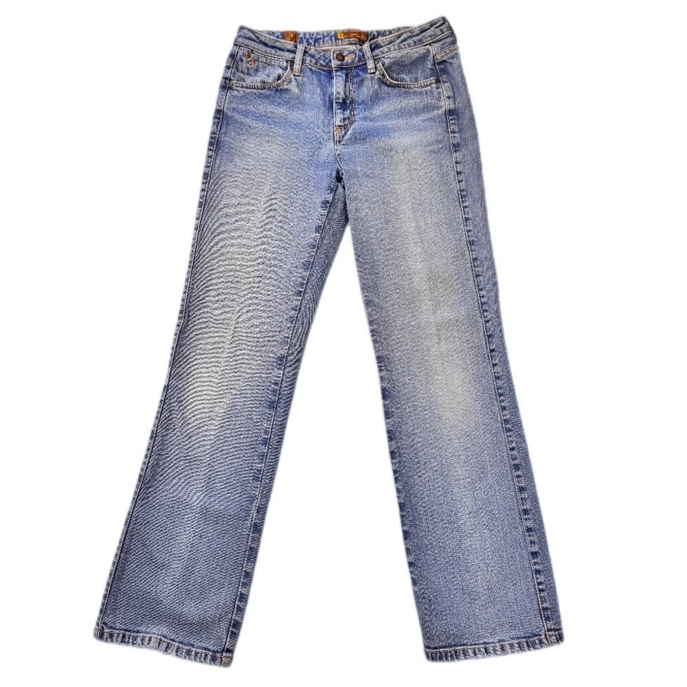 Wrangler Aura Jeans Women 4R Blue Straight Leg Regular‎ Rise Stretch Denim